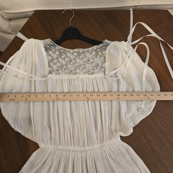 Boho Bride Vintage Boho Wedding Dress/Gauze Pantsuit Lace, Ribbons,Size 7/8,9/10 - Picture 13 of 16